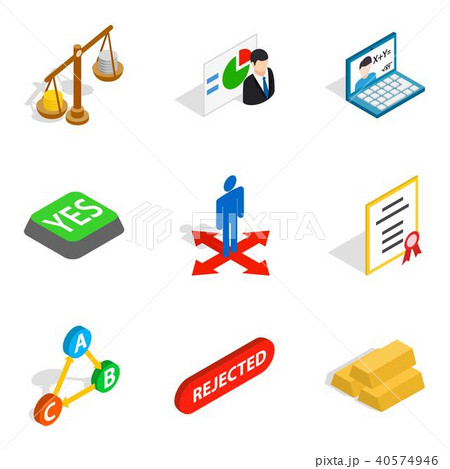 Enactment icons set, isometric style 40574946