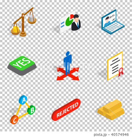 Enactment icons set, isometric style 40574946