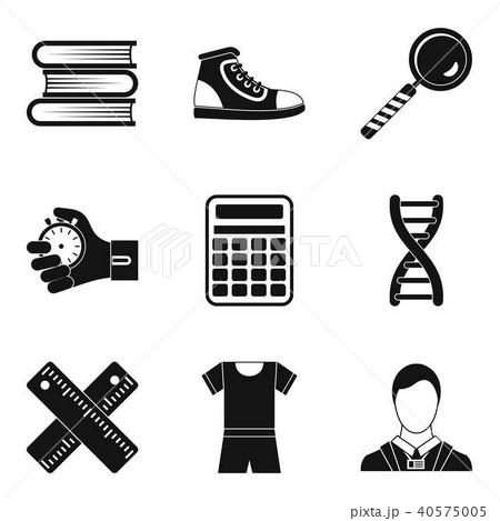 Education of children icons set, simple style Education of children icons set, simple style 40575005