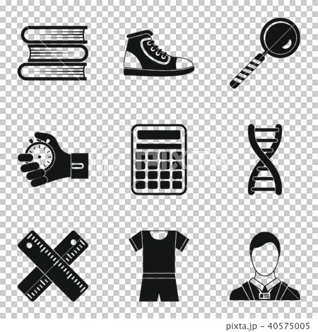 Education of children icons set, simple style Education of children icons set, simple style 40575005