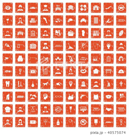 100 favorite work icons set grunge orange 100 favorite work icons set grunge orange 40575074