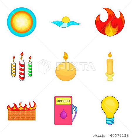 Searchlight icons set, cartoon style Searchlight icons set, cartoon style 40575138