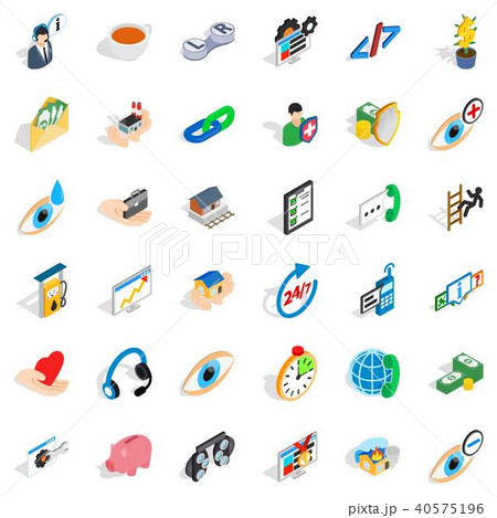 Medical intervention icons set, isometric style Medical intervention icons set, isometric style 40575196