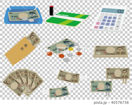 お金や収支に関するシンプルなイラストのイラスト素材