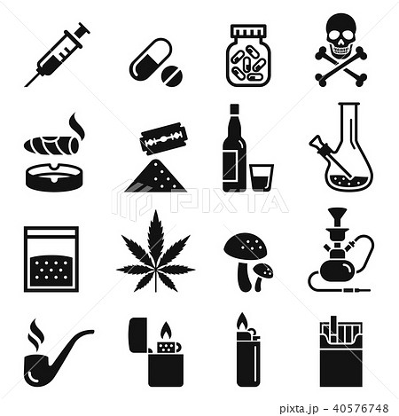 Drug Icons Vector Illustrations のイラスト素材