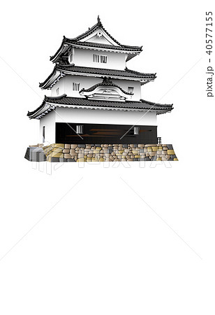 日本の城現存天守丸亀城のイラスト素材