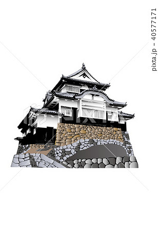 日本の城現存天守備中松山城のイラスト素材