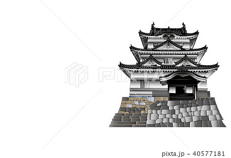 日本の城現存天守宇和島城のイラスト素材