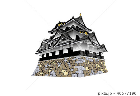 日本の城現存天守彦根城のイラスト素材