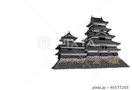 日本の城現存天守松本城のイラスト素材