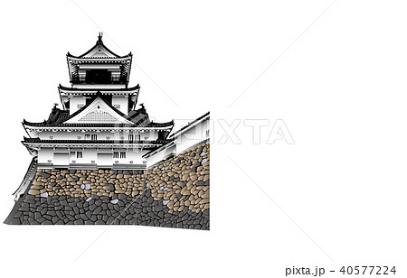 日本の城現存天守高知城のイラスト素材