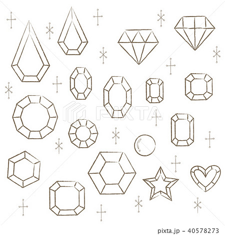 A Gentle Line Drawing Gems And Glitter Stock Illustration