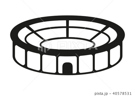 Black and white sport stadium silhouette 40578531