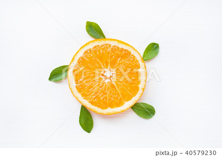 Slice of fresh orange citrus fruit isolated. Slice of fresh orange citrus fruit isolated. 40579230