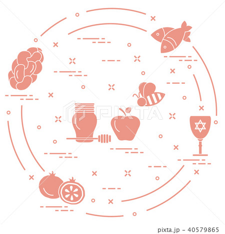 Jewish traditional treats and symbols Jewish traditional treats and symbols 40579865