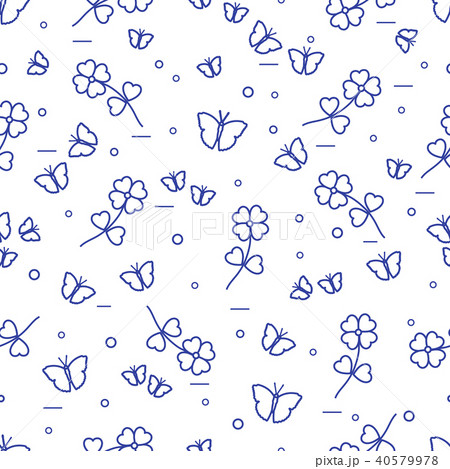 Seamless pattern with shamrock and butterflies Seamless pattern with shamrock and butterflies 40579978