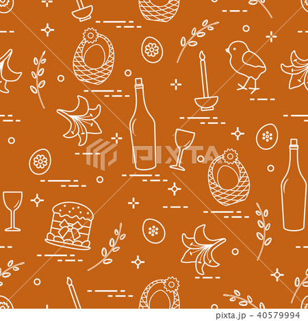 Pattern of Easter symbols Pattern of Easter symbols 40579994