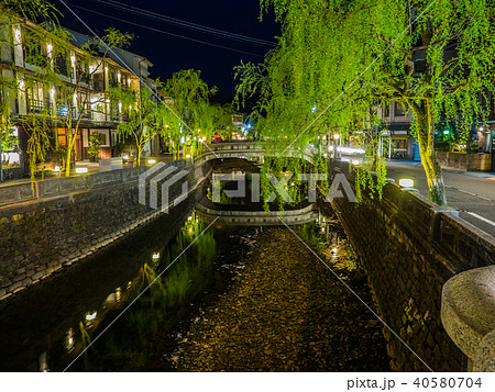 城崎温泉に流れる大谿川と柳 城崎温泉に流れる大谿川と柳 40580704