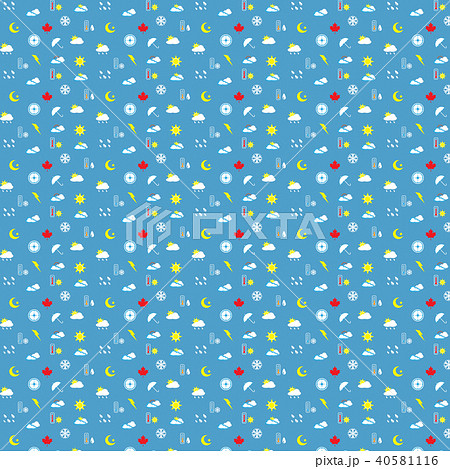 Vector seamless weather icons set 40581116
