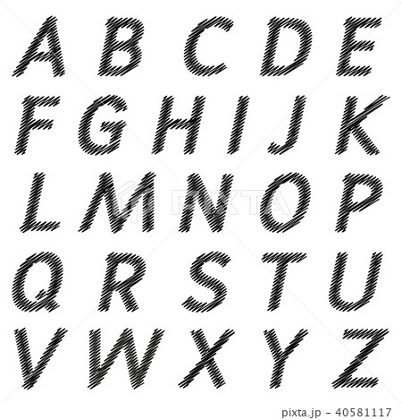 Vector sketched black alphabet style 40581117