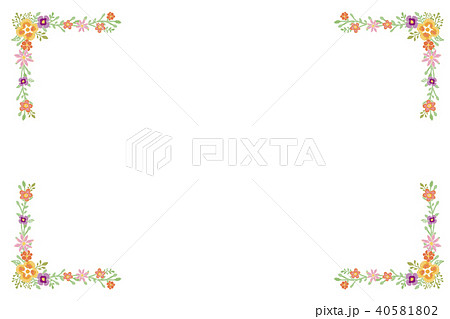 花フレーム02のイラスト素材 40581802 Pixta