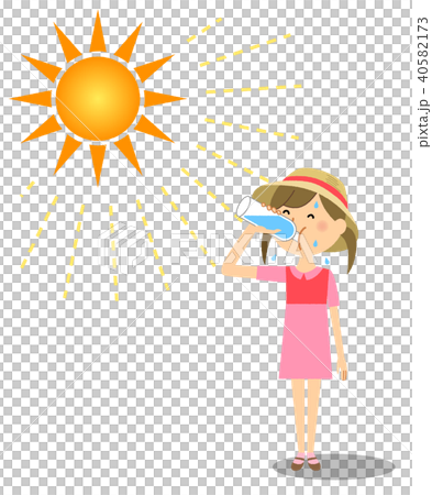 女孩中暑測量水合作用 40582173