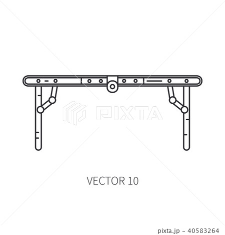 Retro convertible furniture, compact table vector line icon. Summer travel vacation, tourism 40583264