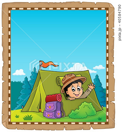 Parchment with scout in tent theme 2 Parchment with scout in tent theme 2 40584790