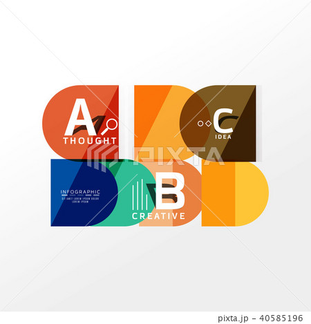 Geometric infographic banner, paper info diagram created with color shapes 40585196