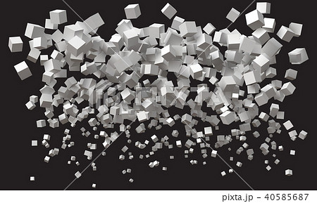 wave of simple cubes. size being bigger from bottom to top. 40585687