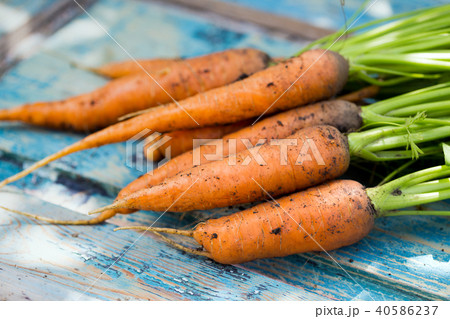 carrots on a vintage wooden background 40586237