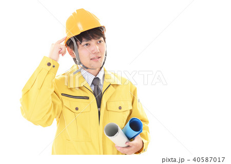 悩む労働者 悩む労働者 40587017