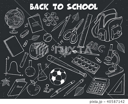 school objects vector collection 40587142