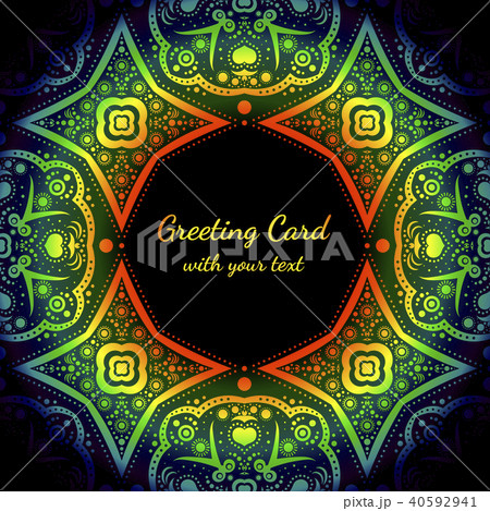 Greeting card with rainbow color and black pattern 40592941