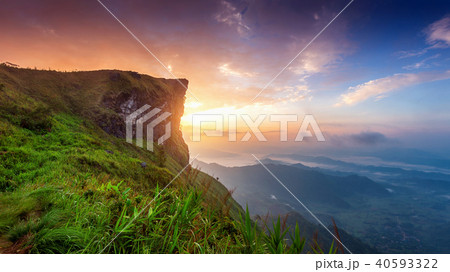Beautiful landscape of Phu Chi Fa at sunrise.  40593322