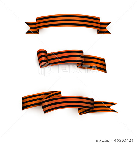 Vector flat george ribbon victory day icon set Vector flat george ribbon victory day icon set 40593424