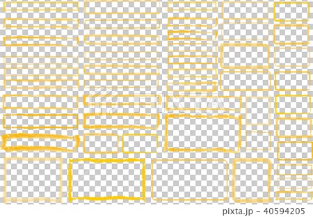 手描きのフレーム黄色 手描きのフレーム黄色 40594205
