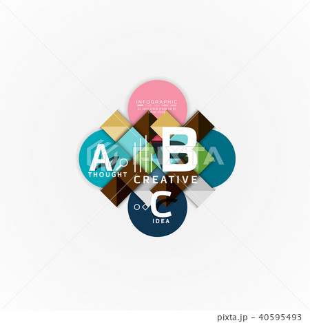 Abstract geometric option infographic banners, a b c steps process 40595493