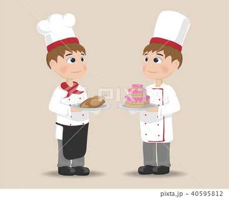 Men cooking chief Vector. Cartoon charactersのイラスト素材 [40595812] - PIXTA