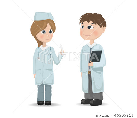 Doctors man and woman talking Vector Doctors man and woman talking Vector 40595819