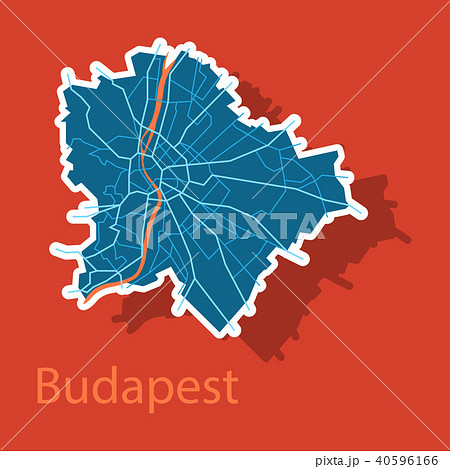 Sticker scheme of the Budapest, Hungary.  Sticker scheme of the Budapest, Hungary.  40596166