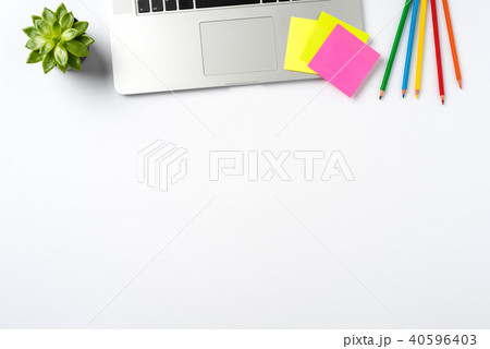 Laptop and accessories on white background Laptop and accessories on white background 40596403