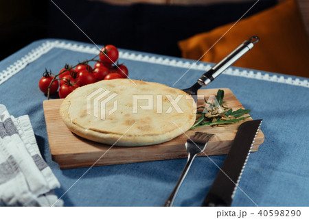 Traditional Greek spinach pie with puff pastry 40598290