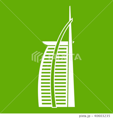 Hotel Burj Al Arab in United Arab Emirates icon green Hotel Burj Al Arab in United Arab Emirates icon green 40603235
