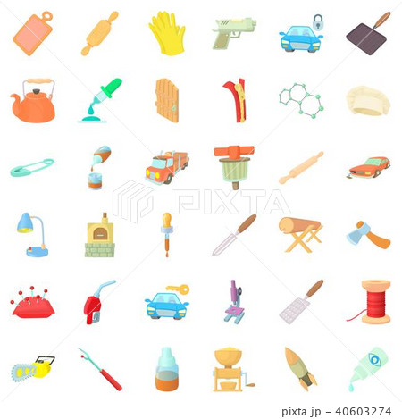 Metier icons set, cartoon style 40603274