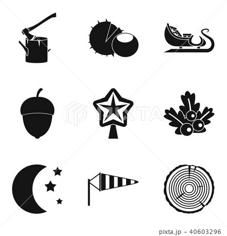 Lumberjack icons set, simple style 40603296