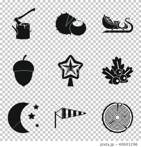 Lumberjack icons set, simple style 40603296