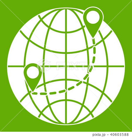 Globe icon green 40603588