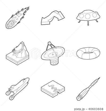 Meteorological icons set, outline style Meteorological icons set, outline style 40603608
