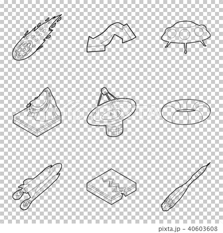 Meteorological icons set, outline style Meteorological icons set, outline style 40603608